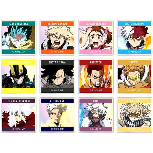 Set of 12 TV Anime My Hero Academia Trading Aurora Acrylic Tile [USED]