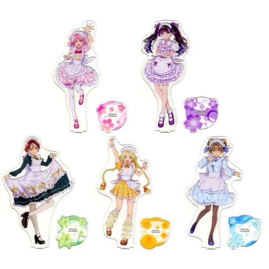 Set of 5 Prize B Sega Lucky Kuji Maebashi Witches Big Acrylic Stand [USED]