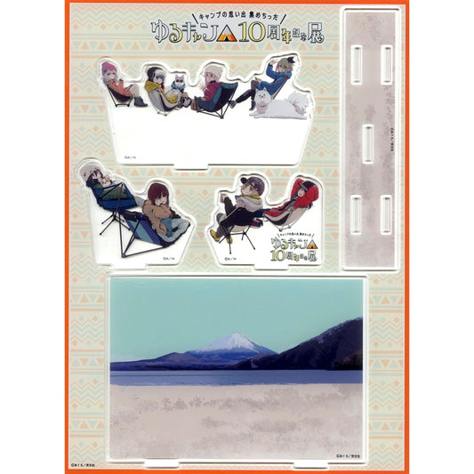 Group Acrylic Diorama Yuru Camp 10th Anniv Exhibition Collecting Camp Memories [USED]
