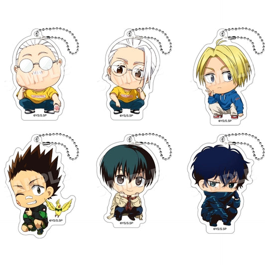Set of 6 Sakamoto Days Trading Mini Character Acrylic Keychain Crouching Ver. [USED]