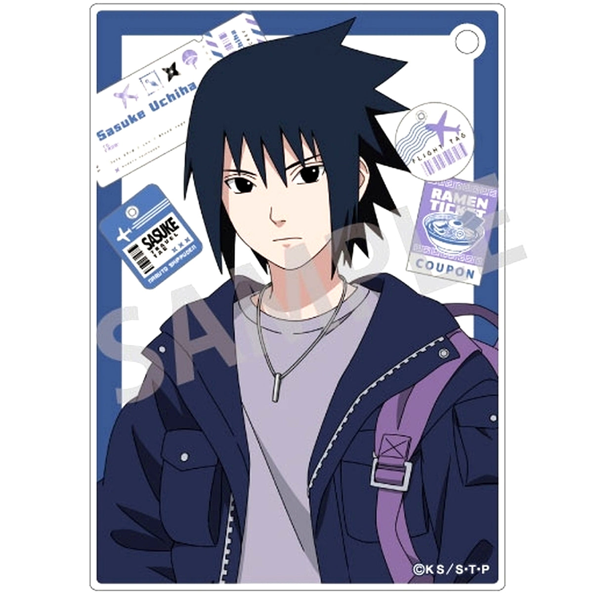 Sasuke Uchiha Vertical Trading Acrylic Plate Wandering Journey Chapter Naruto: Shippuden [USED]