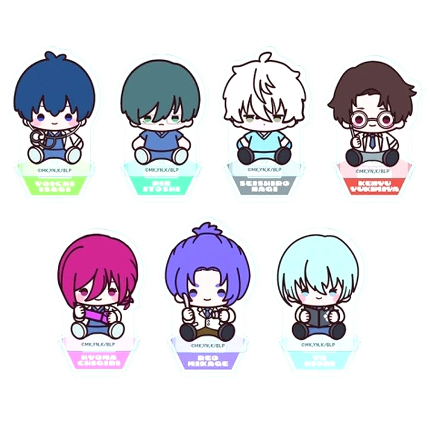 Set of 7 Blue Lock Clinic Deformed Trading Mini Acrylic Stand [USED]