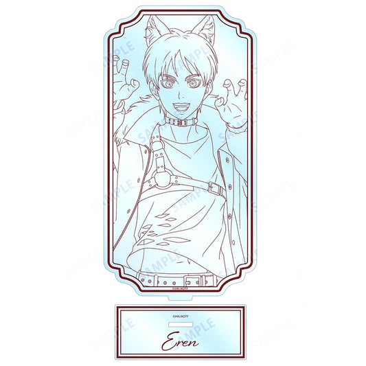 Eren Yeager Line Art Attack on Titan Illustration Werewolf Ver. BIG Acrylic Stand POP UP SHOP in Marui Vol. 4 [USED]