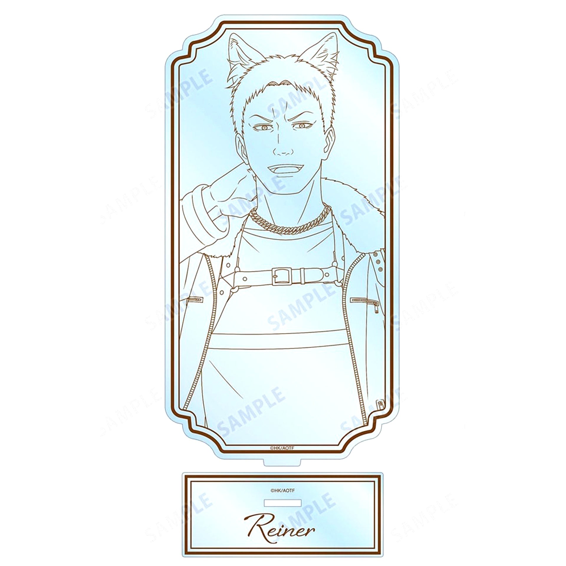 Reiner Braun Line Art Attack on Titan Illustration Werewolf Ver. BIG Acrylic Stand POP UP SHOP in Marui Vol. 4 [USED]