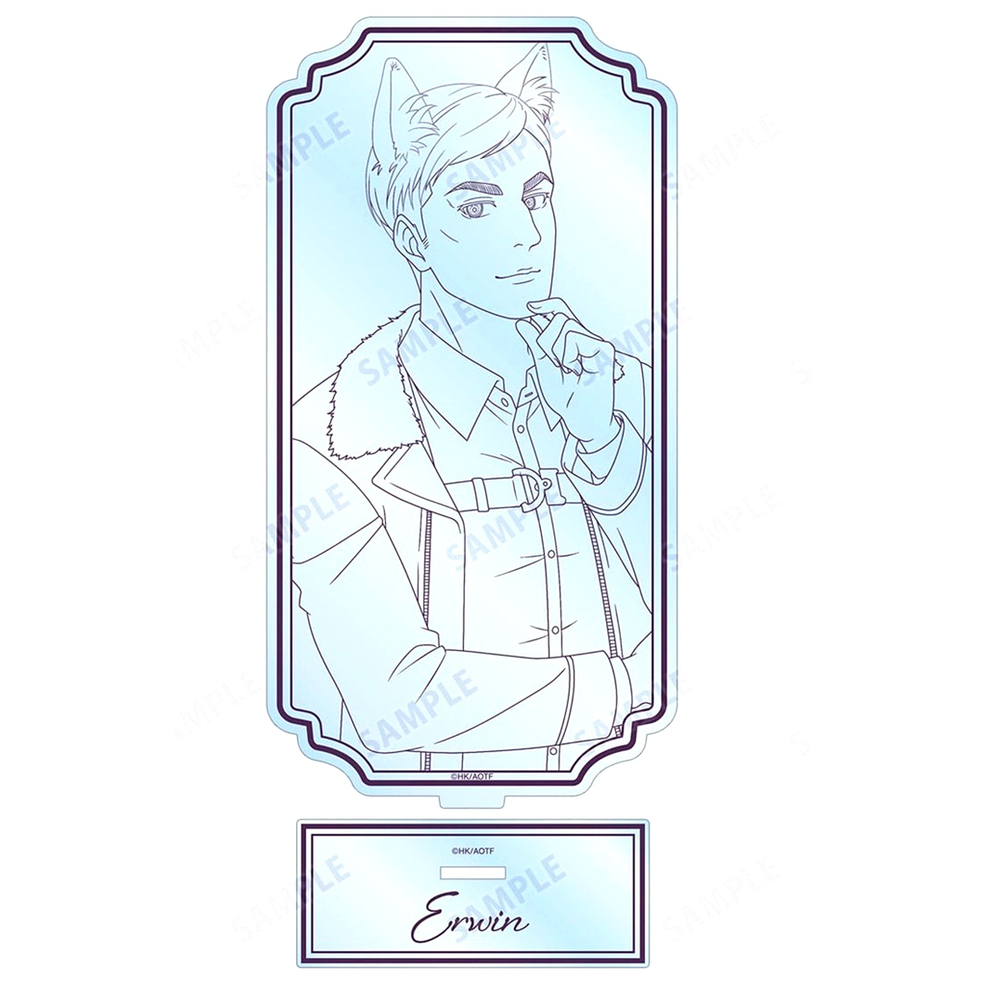 Erwin Smith Line Art Attack on Titan Illustration Werewolf Ver. BIG Acrylic Stand POP UP SHOP in Marui Vol. 4 [USED]