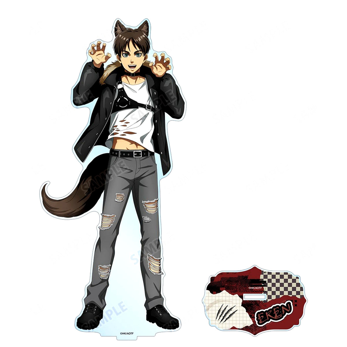 Eren Yeager Attack on Titan Illustration Werewolf Ver. Extra Large Acrylic Stand POP UP SHOP in Marui Vol. 4 [USED]