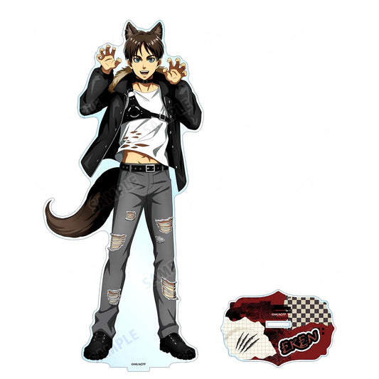 Eren Yeager Attack on Titan Illustration Werewolf Ver. Extra Large Acrylic Stand POP UP SHOP in Marui Vol. 4 [USED]
