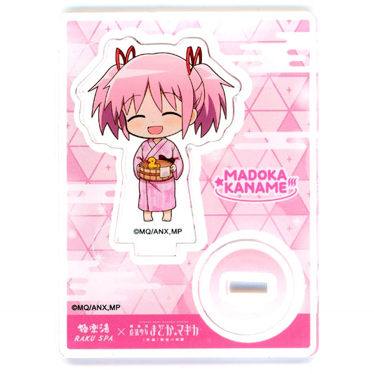 Madoka Kaname Trading Mini Character Acrylic Stand Puella Magi Madoka Magica The Movie Rebellion x Gokurakuyu RAKU SPA [USED]