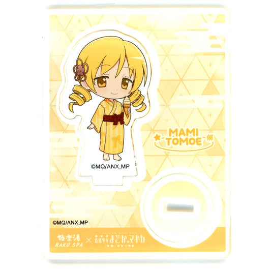 Mami Tomoe Puella Magi Madoka Magica The Movie Rebellion x Gokurakuyu RAKU SPA Pokapoka Madoka Magica no Yu Trading Mini Character Acrylic Stand [USED]