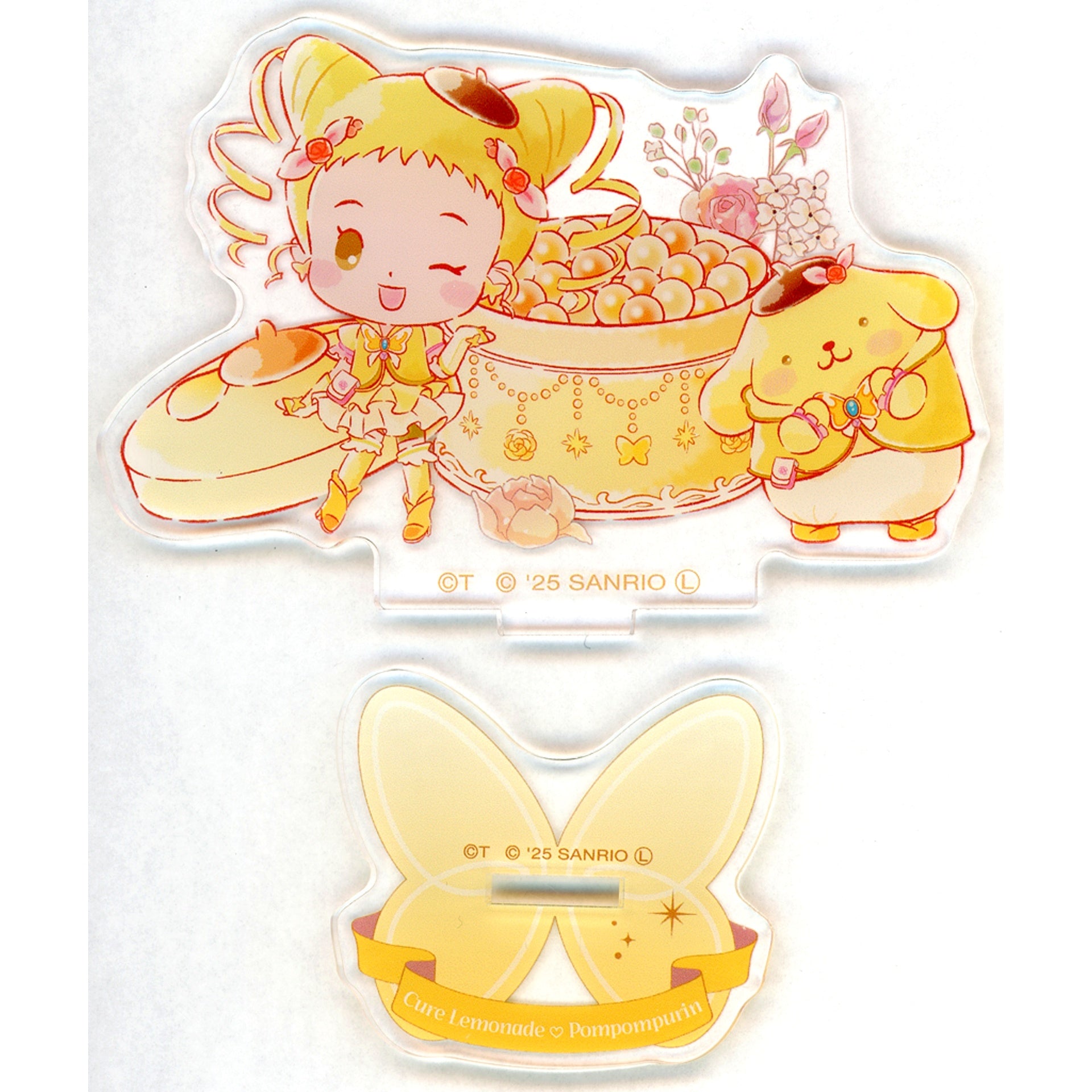 Cure Lemonade Pompompurin Acrylic Stand WEB Kuji Yes! Precure 5 GoGo! Sanrio Characters Prize C-3 [USED]