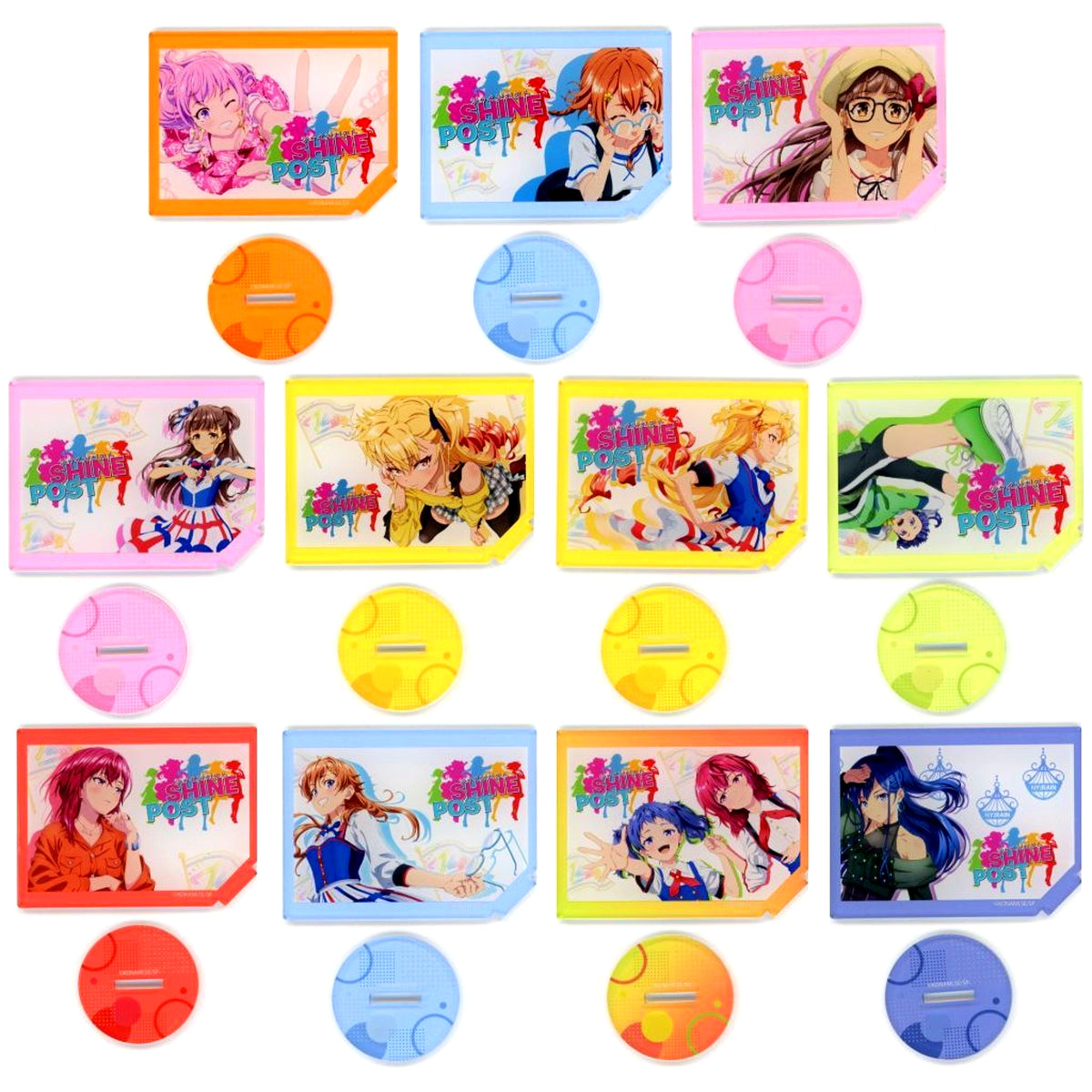 Set of 11 Shine Post POP UP SHOP Card Style Acrylic Stand Eyecatch Ver. [USED]