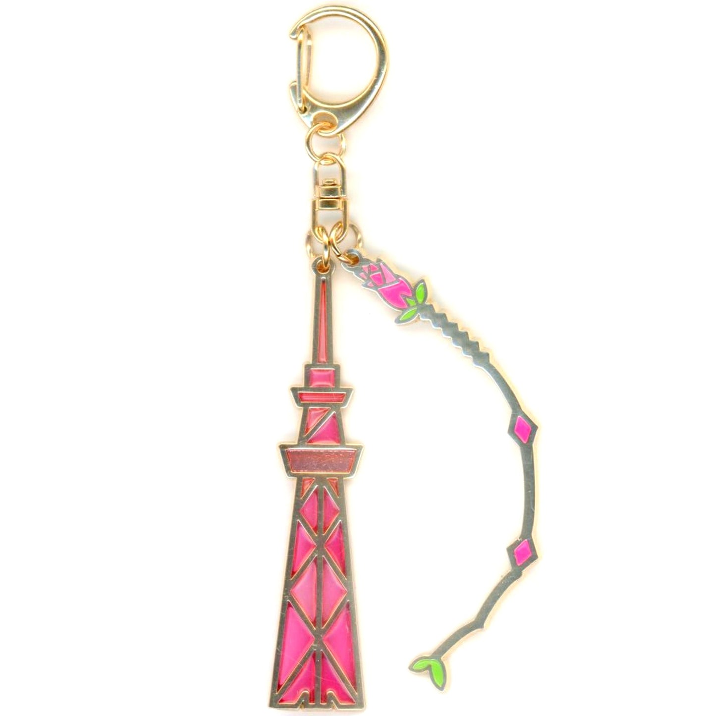 Madoka Kaname Stained Glass Style Keychain Tokyo Skytree Puella Magi Madoka Magica Waltz of the Moonlit Night [USED]