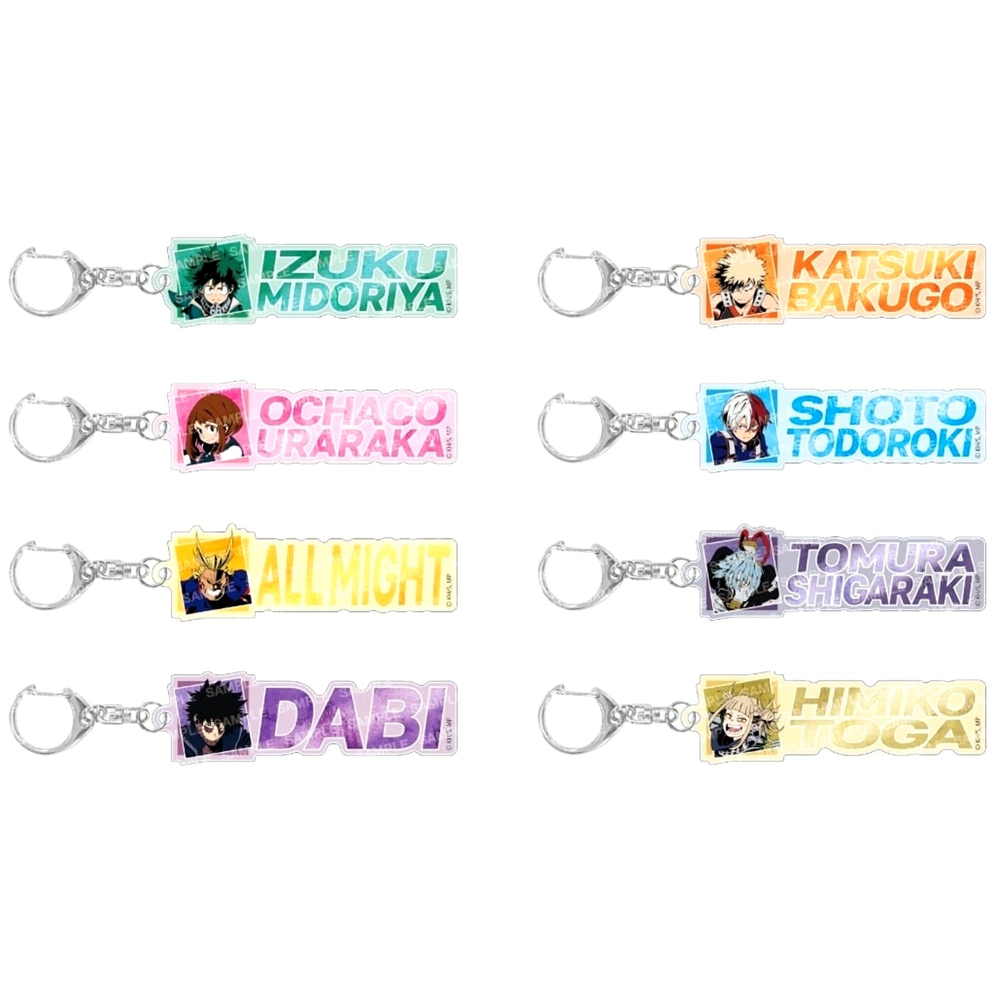 Set of 8 My Hero Academia Name Acrylic Collection Hero vs Villain [USED]