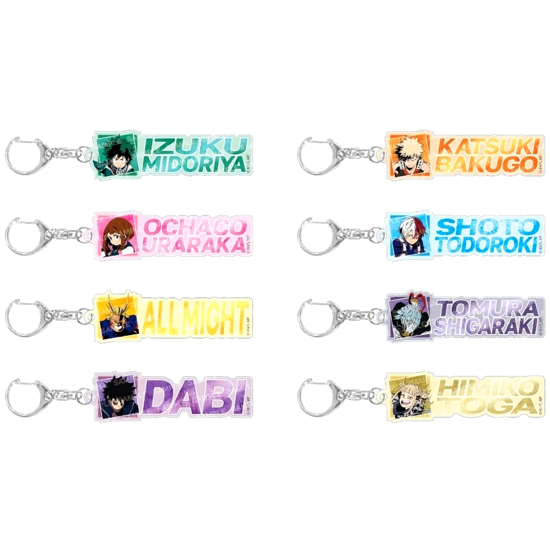 Set of 8 My Hero Academia Name Acrylic Collection Hero vs Villain [USED]