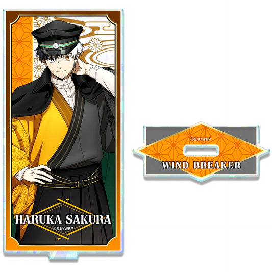 Haruka Sakura Design 01 Retro Modern Ver. Illustration Hologram Acrylic Stand TV Anime WIND BREAKER [USED]