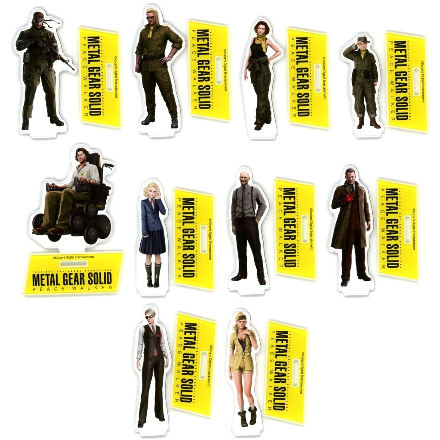 Set of 10 Metal Gear Solid Peace Walker Trading Acrylic Stand [USED]