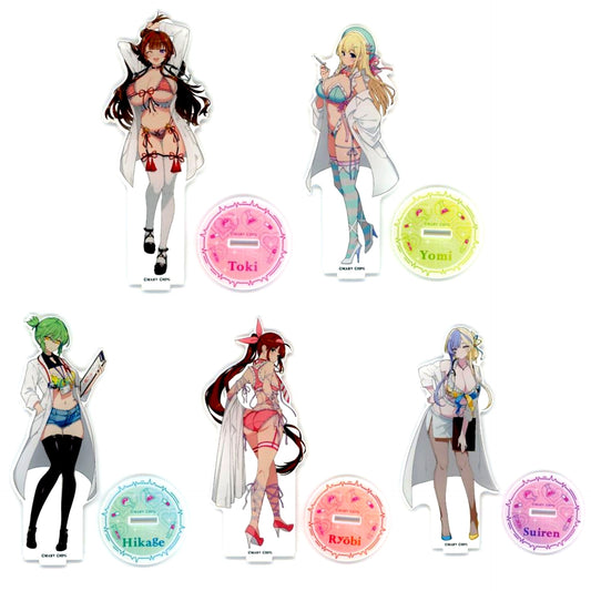 Set of 5 Senran Kagura Bakunyu Hyper Web Kuji 8th Pai C Prize Acrylic Stand [USED]