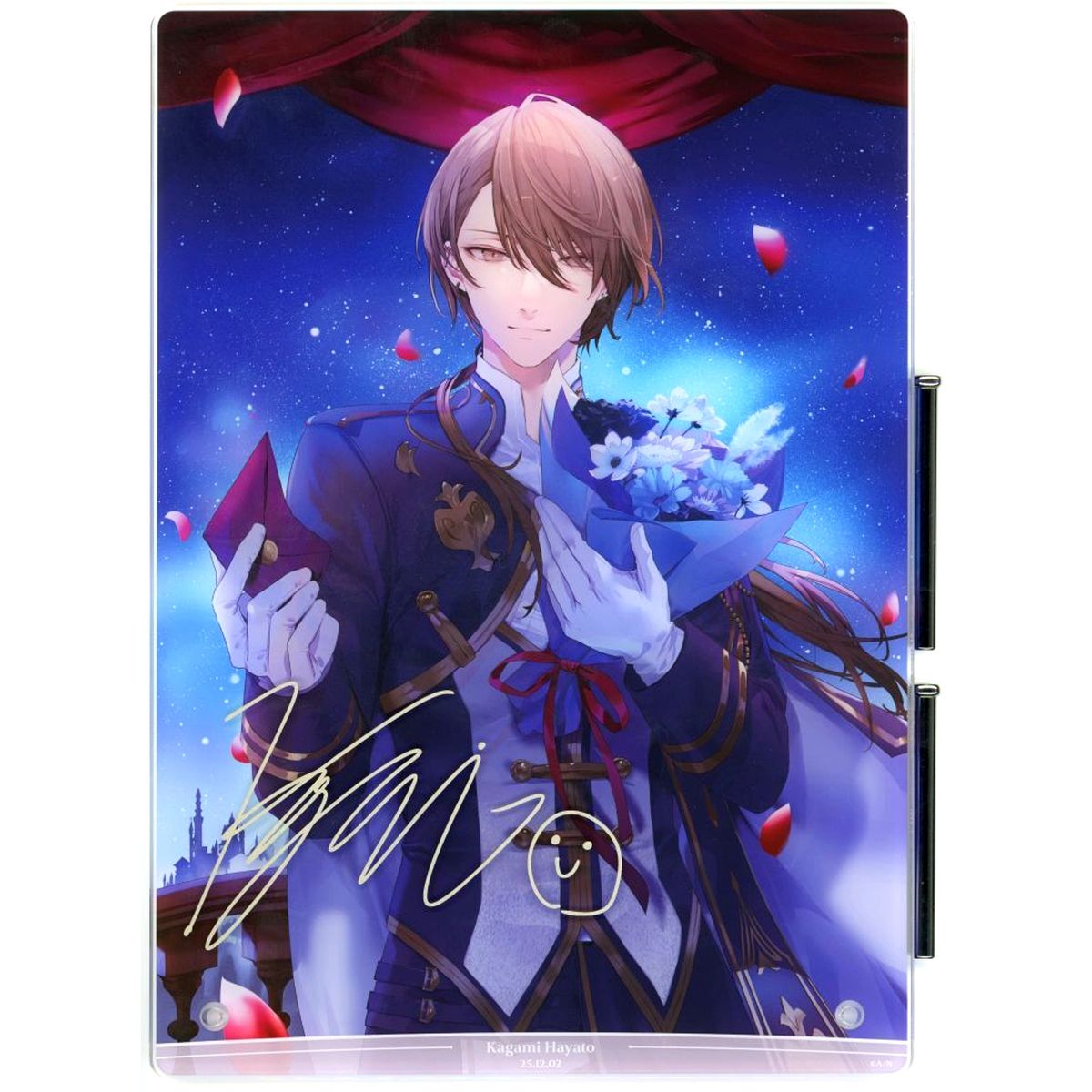 Kagami Hayato Virtual YouTuber Nijisanji B5 Acrylic Panel Foil Stamped Reproduction Autographed Only from Kagami Hayato Birthday 2025 [USED]