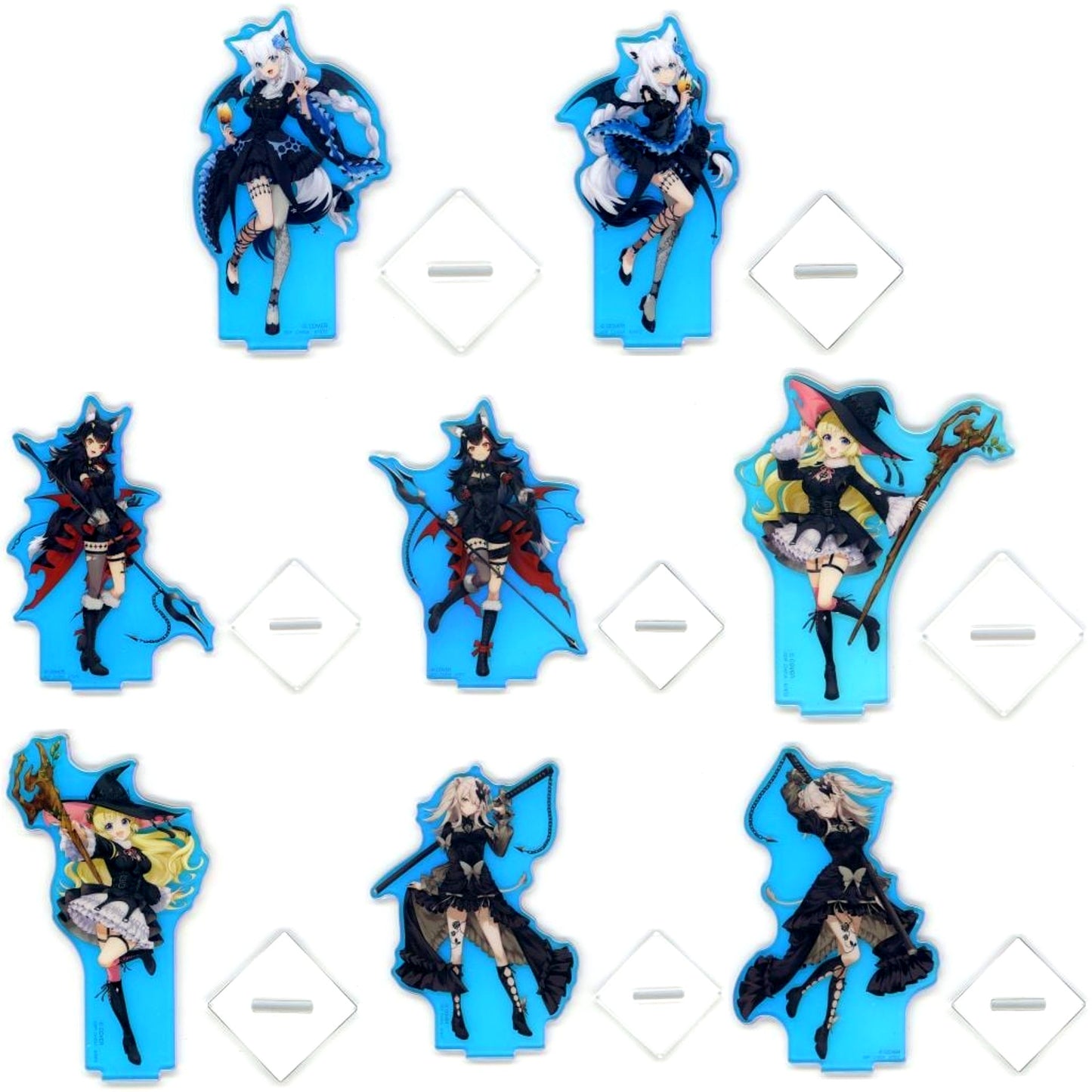 Set of 8 Aurora Acrylic Stand Ichiban Kuji hololive Villain Style Acrylic Stand Prize [USED]