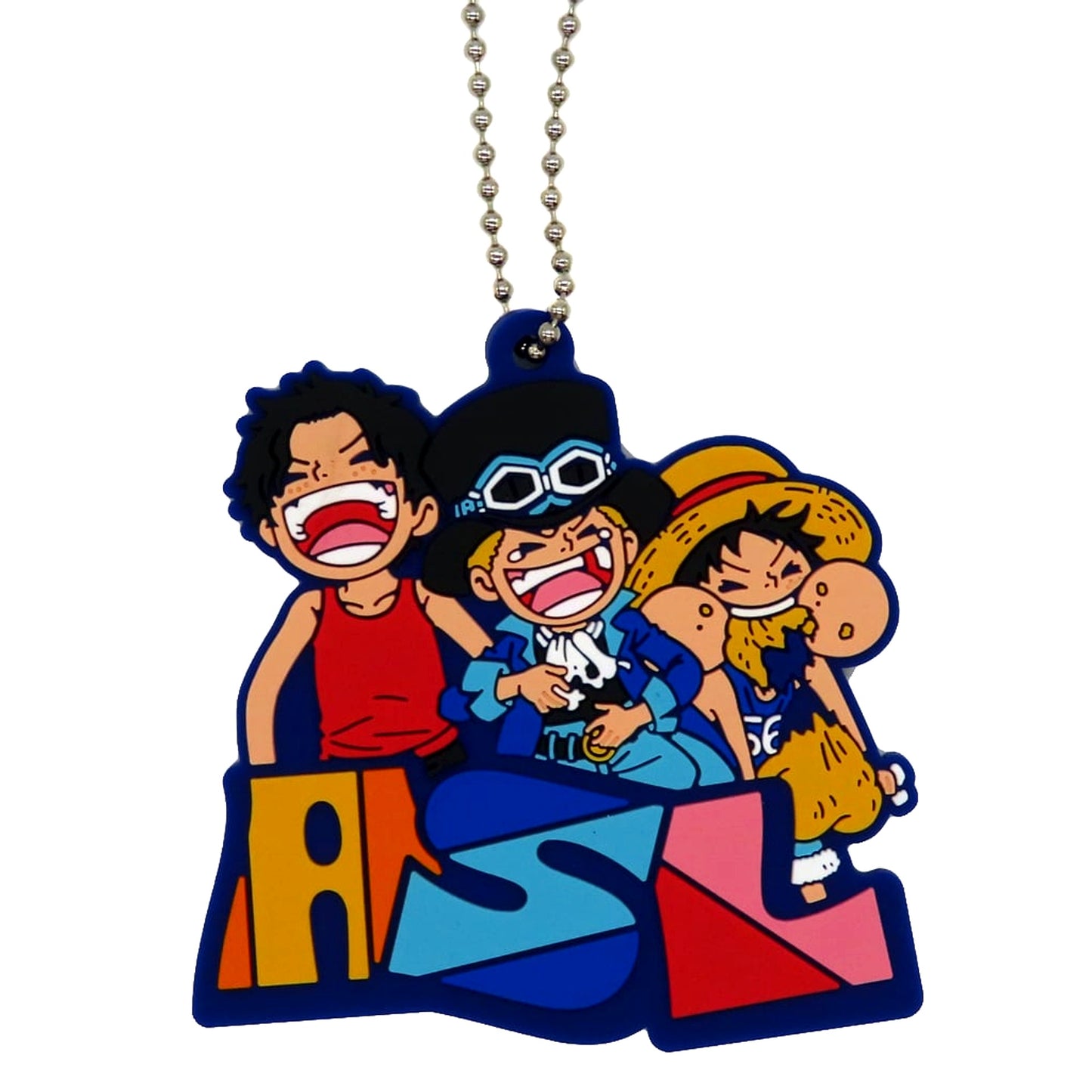 Luffy & Ace & Sabo Rubber Keychain Ichiban Kuji ONE PIECE Dramatic Memories Prize I [USED]