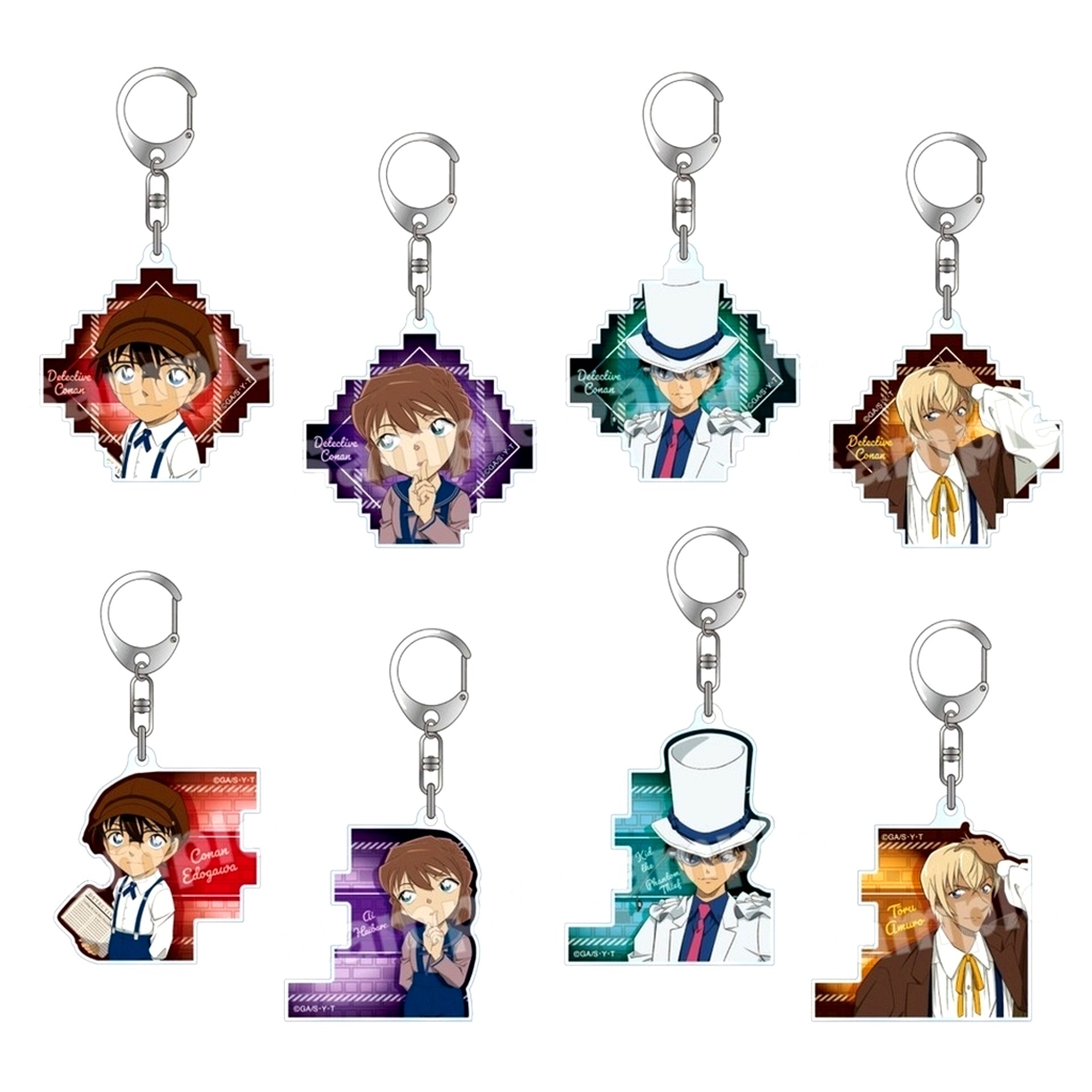 Set of 8 Detective Conan Trading Acrylic Keychain [USED]