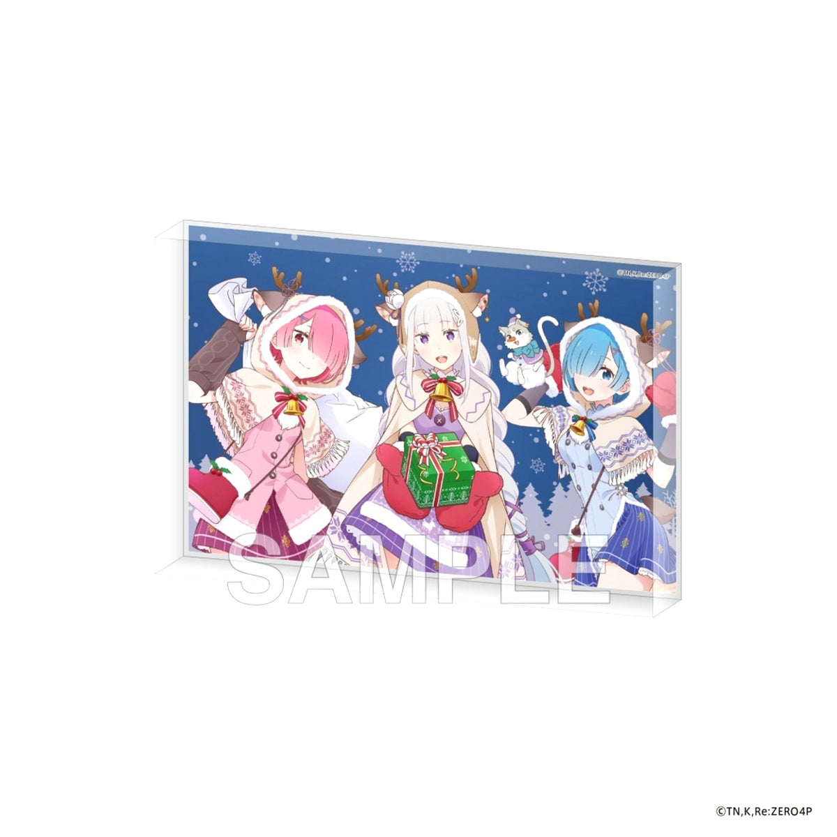 All Characters Christmas Cosplay Ver. Re:Zero - Starting Life in Another World Acrylic Block [USED]