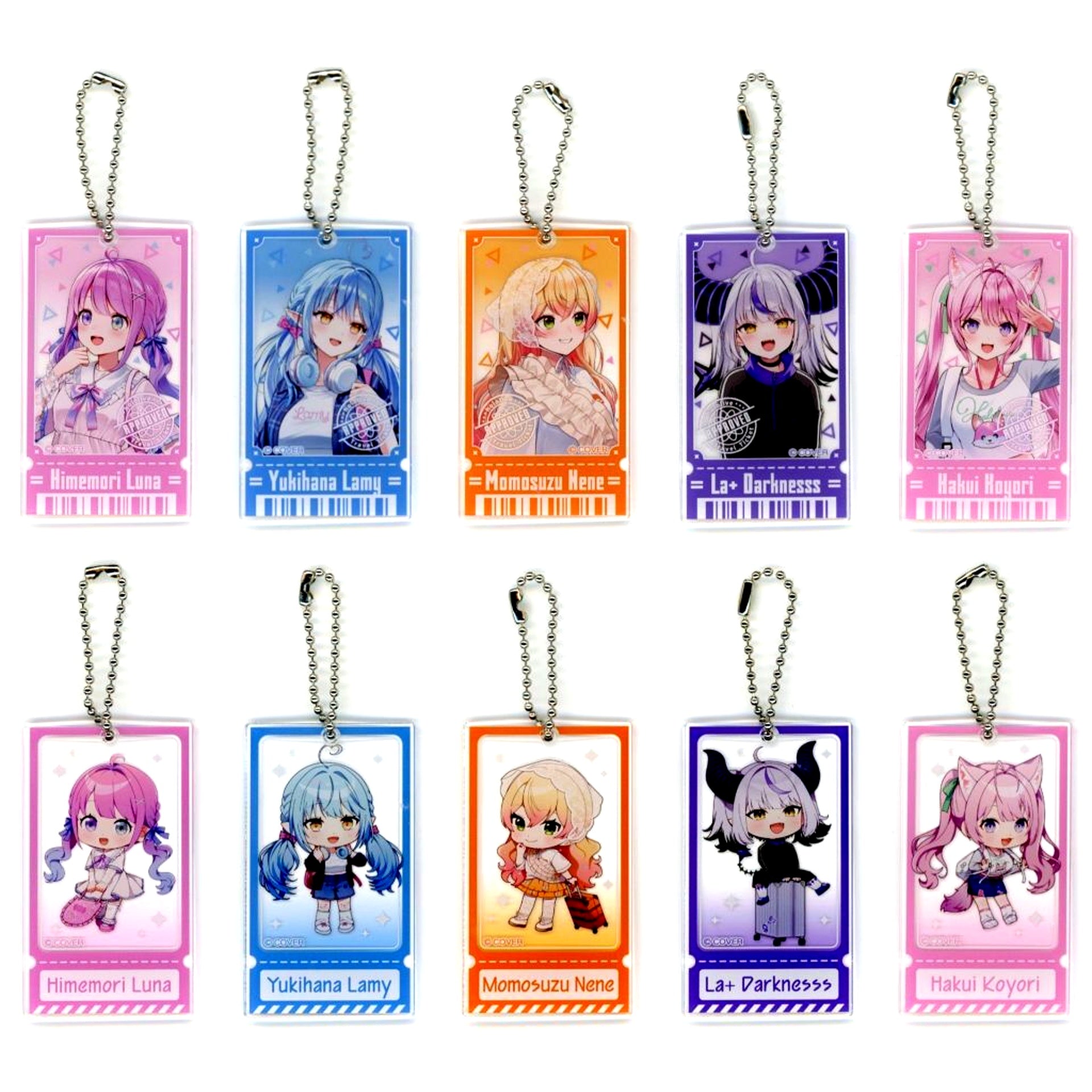 Set of 10 VTuber Hololive production official shop in Tokyo Station Random Acrylic Keychain hololive TRAVEL Series Vol.1 [USED]