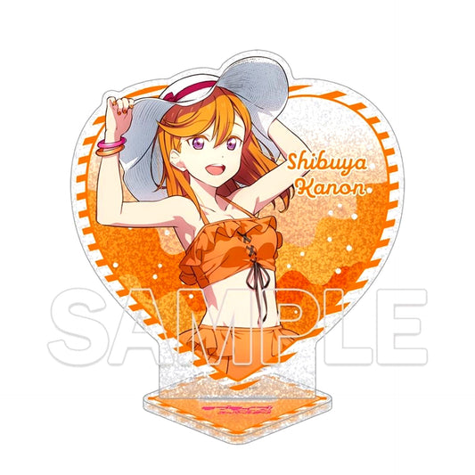 Kanon Shibuya Heart-Shaped Glitter Acrylic Stand Love Live! Superstar!! [USED]