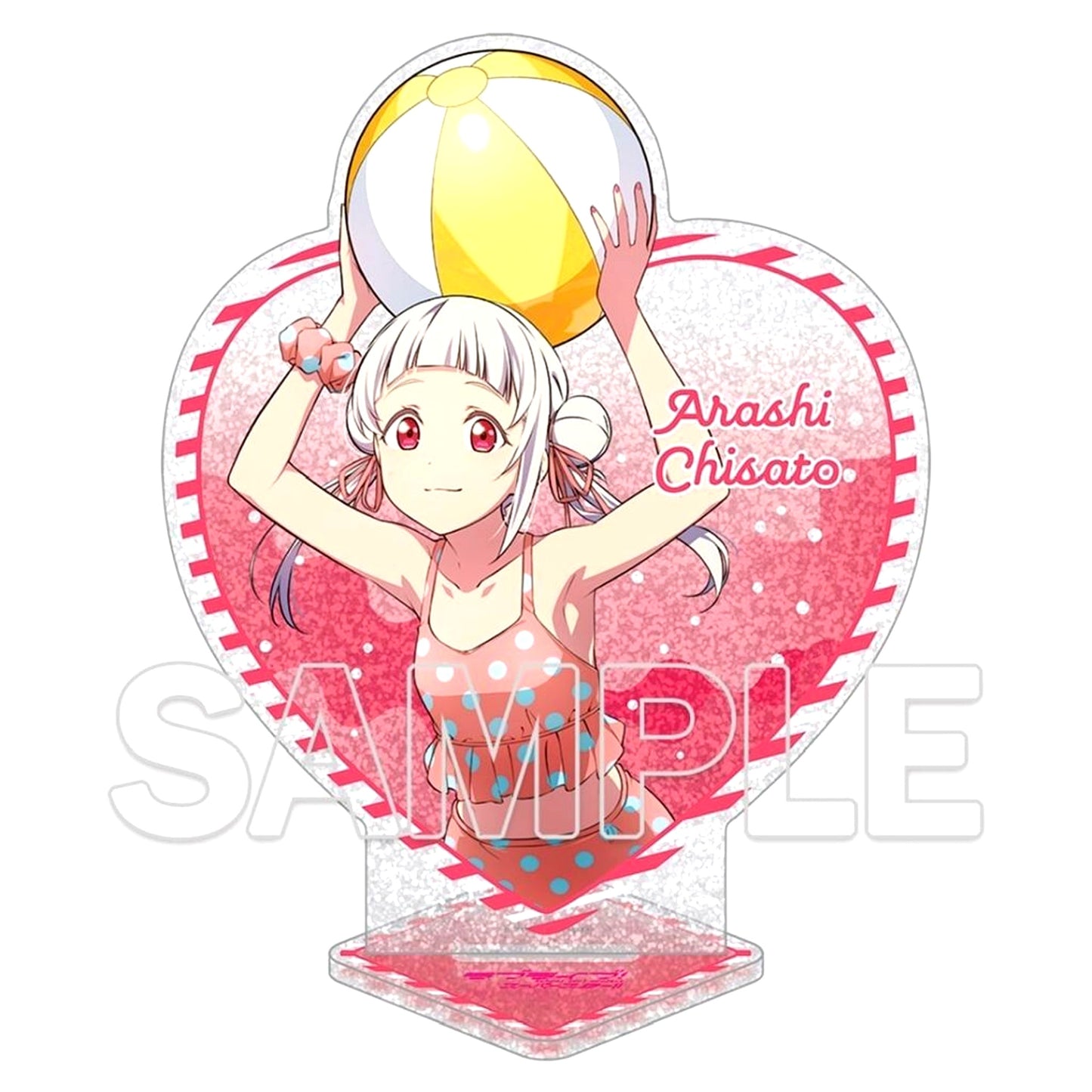 Chisato Arashi Heart-Shaped Glitter Acrylic Stand Love Live! Superstar!! [USED]