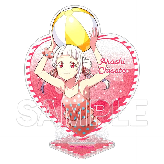 Chisato Arashi Heart-Shaped Glitter Acrylic Stand Love Live! Superstar!! [USED]