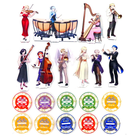 Group Limited Acrylic Stand Set of 10 Bonus for Unicorn Overlord Orchestra Concert Reserved Seat Ticket with Goods [USED]