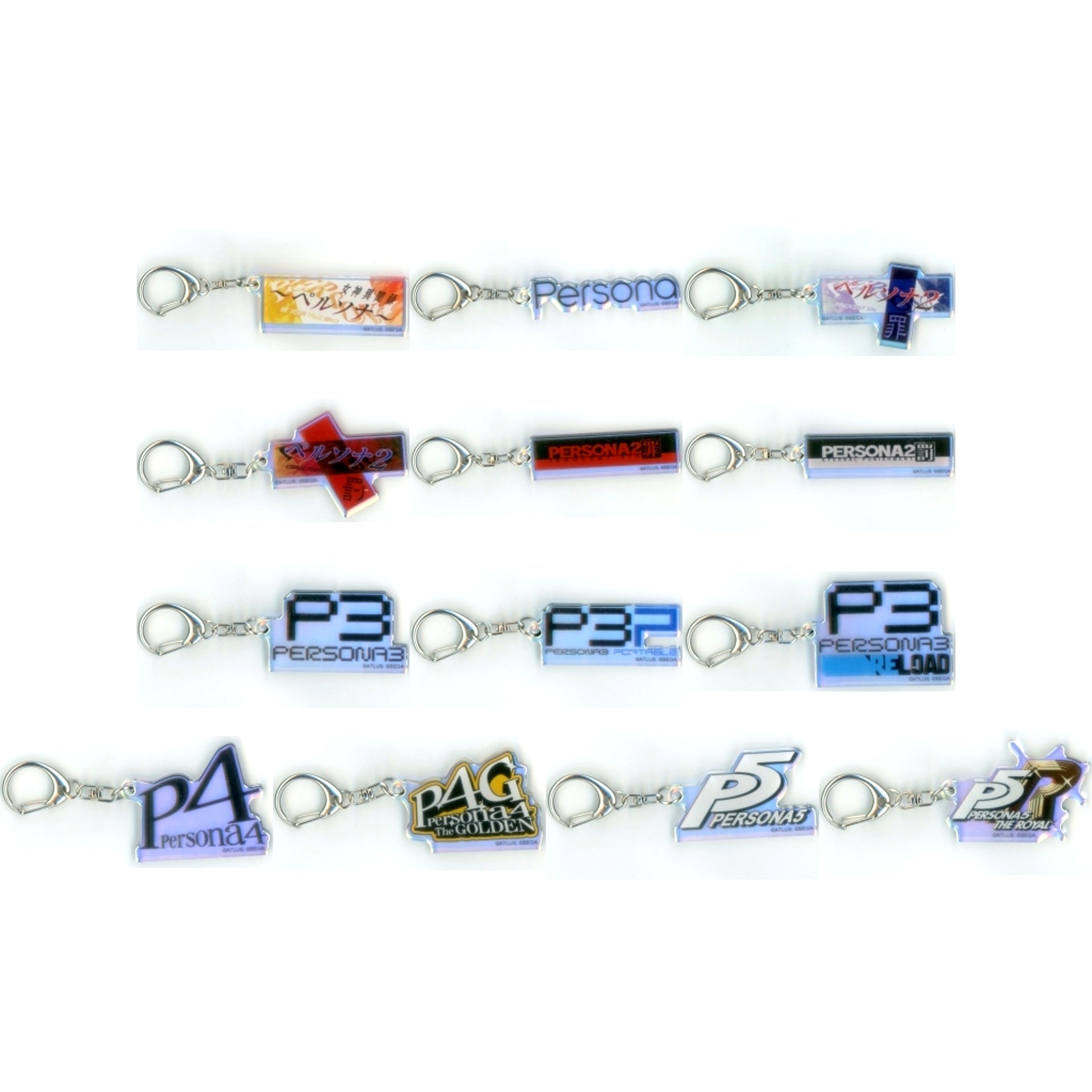 Set of 13 Persona Series 30th Anniversary P30th Title Logo Acrylic Keychain [USED]