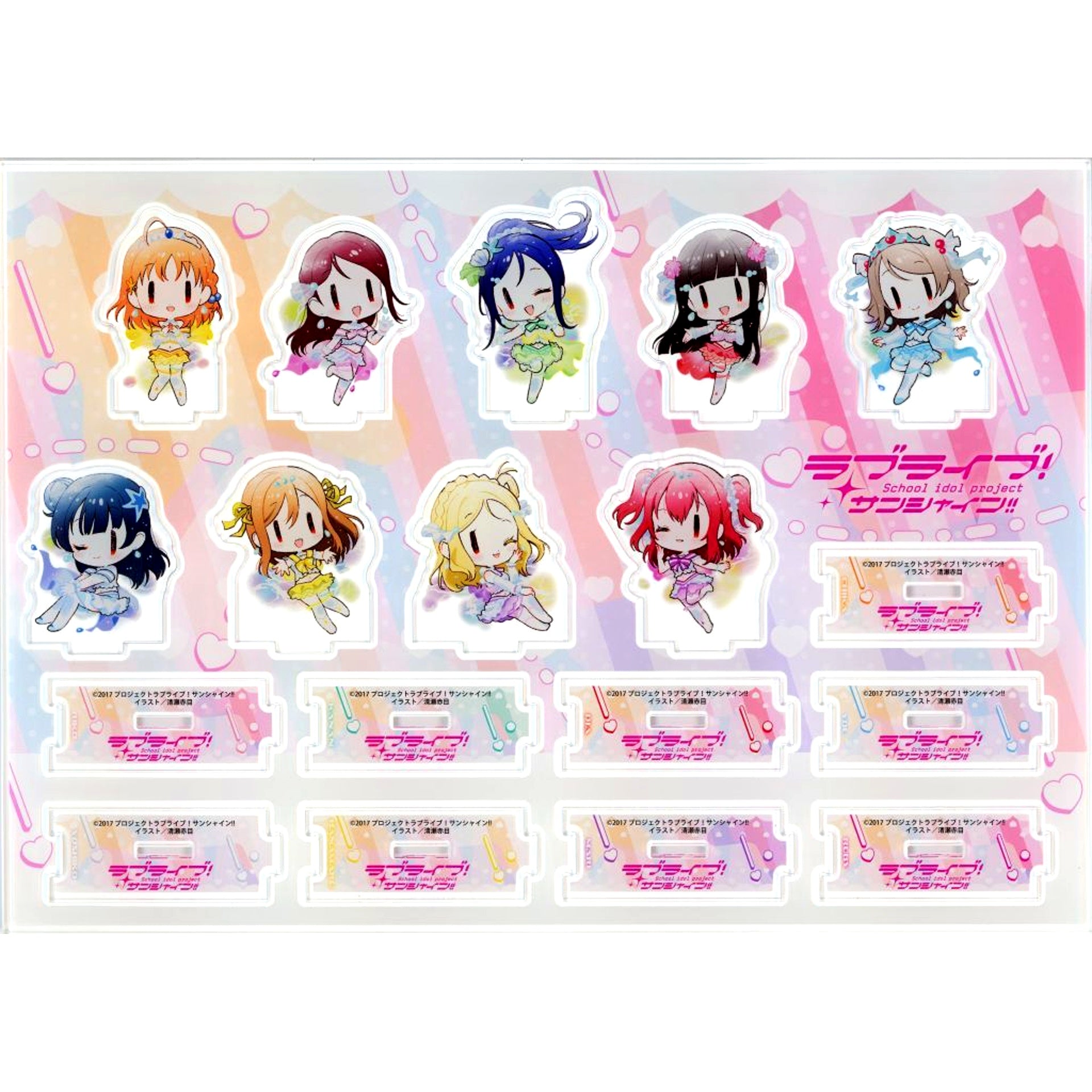 Group Illustration Connecting Mini Acrylic Stand Set Bundle Bonus for Light Novel Aizoban Love Live! Sunshine!! School idol diary Gamers Ltd Edition [USED]