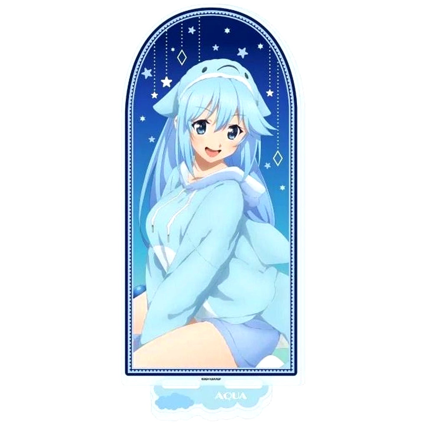 Aqua 01. Animal Pajamas Ver. Illustration BIG Acrylic Stand KonoSuba God's Blessing on This Wonderful World! POP UP SHOP in AmiAmi [USED]
