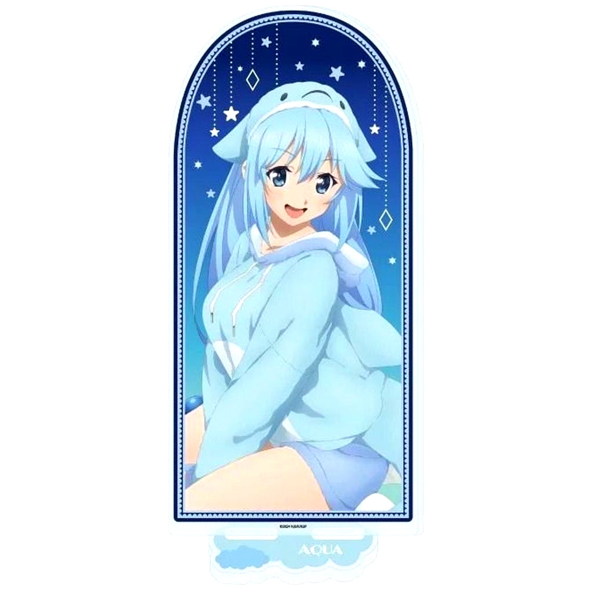 Aqua 01. Animal Pajamas Ver. Illustration BIG Acrylic Stand KonoSuba God's Blessing on This Wonderful World! POP UP SHOP in AmiAmi [USED]