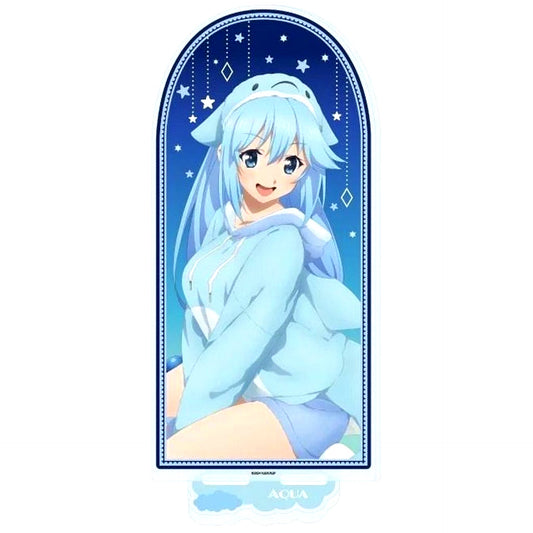 Aqua 01. Animal Pajamas Ver. Illustration BIG Acrylic Stand KonoSuba God's Blessing on This Wonderful World! POP UP SHOP in AmiAmi [USED]