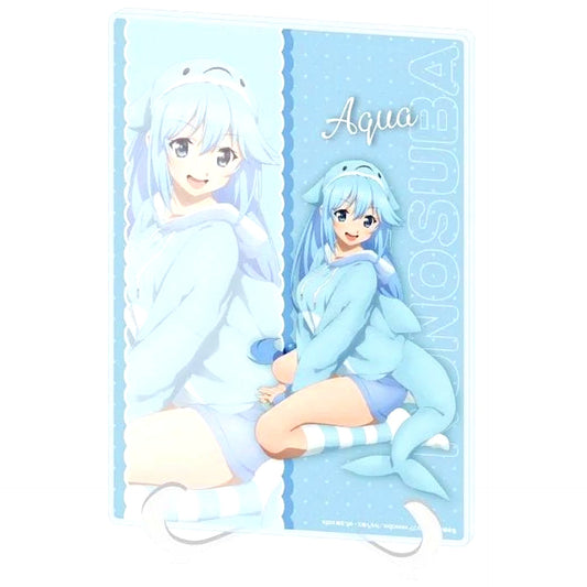 Aqua 03. Animal Pajamas Ver. Illustration A5 Acrylic Art Board KonoSuba God's Blessing on This Wonderful World! POP UP SHOP in AmiAmi [USED]