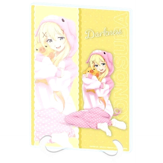 Darkness 05. Animal Pajamas Ver. Illustration A5 Acrylic Art Board KonoSuba God's Blessing on This Wonderful World! POP UP SHOP in AmiAmi [USED]