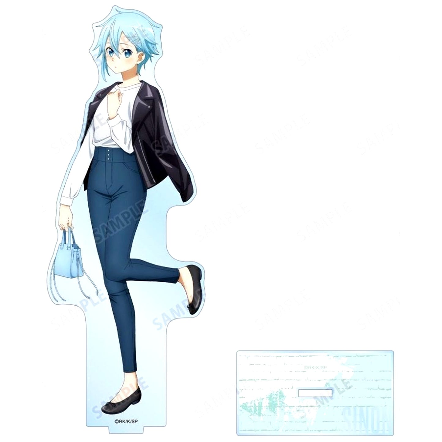 Sinon Illustration Riders Jacket ver. Sword Art Online BIG Acrylic Stand POP UP STORE in Loft [USED]