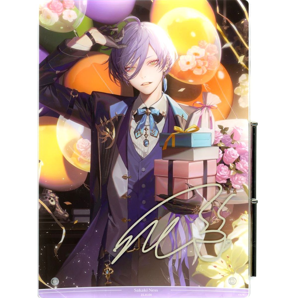 Sakaki Ness B5 Acrylic Panel Foil Replica Autographed Virtual YouTuber Nijisanji Birthday 2025 [USED]