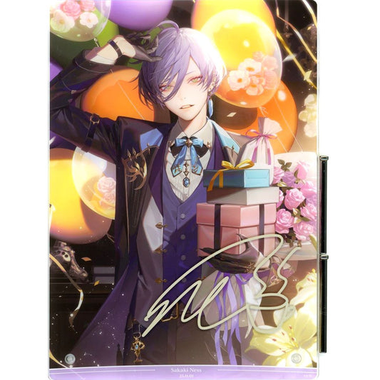 Sakaki Ness B5 Acrylic Panel Foil Replica Autographed Virtual YouTuber Nijisanji Birthday 2025 [USED]