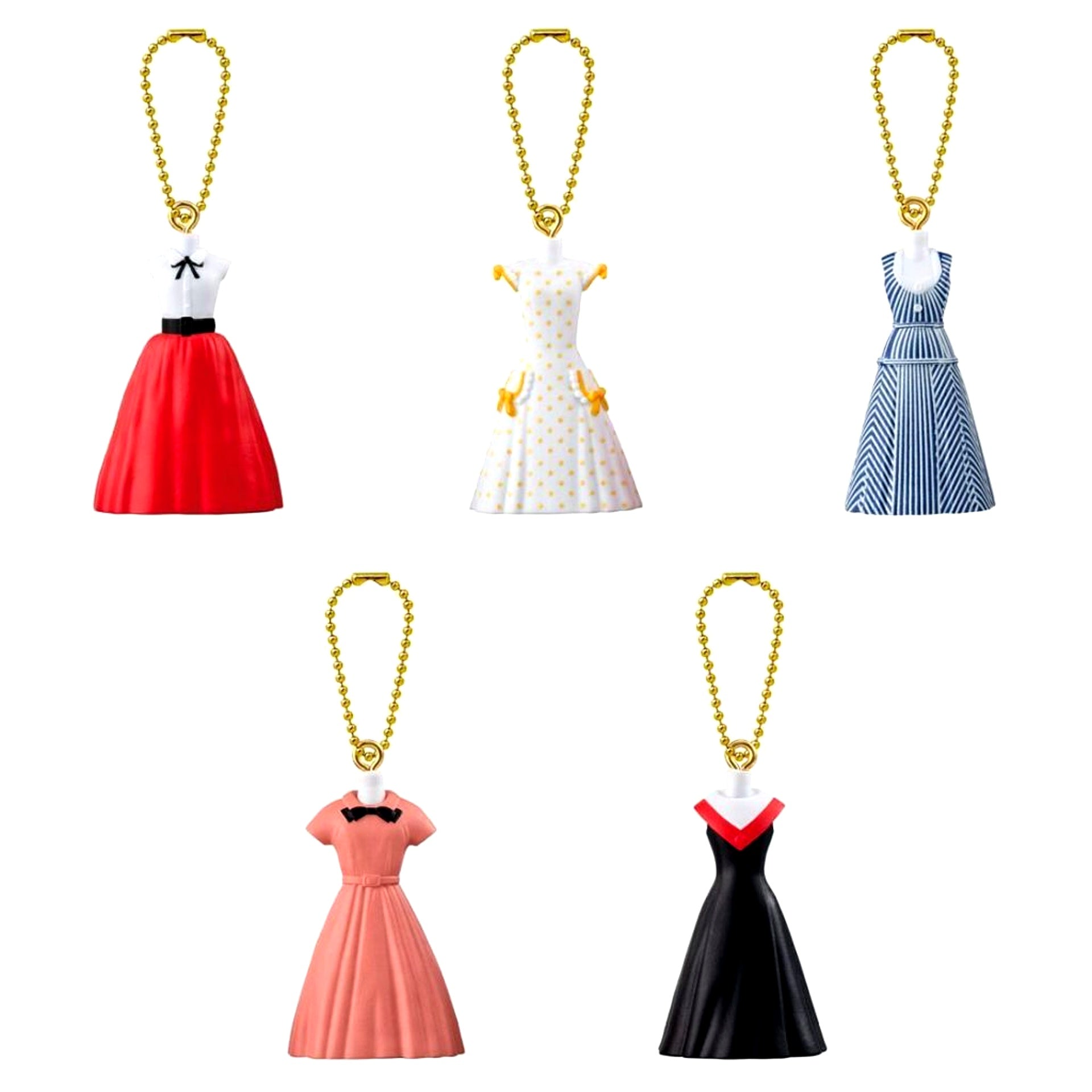 Set of 5 Junichi Nakahara Design Retro Fashion Miniature Charm [USED]