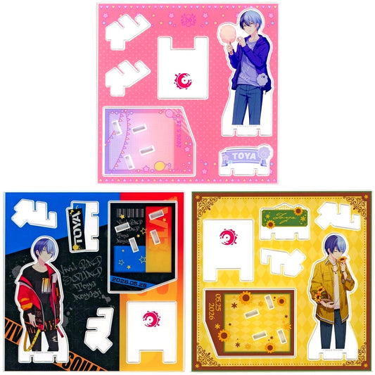 Set of 3 Toya Aoyagi Acrylic Stand Prize Happy Collection Kuji Project Sekai Colorful Stage! feat. Hatsune Miku Birthday Gift Series 2025 Flower Celebration [USED]
