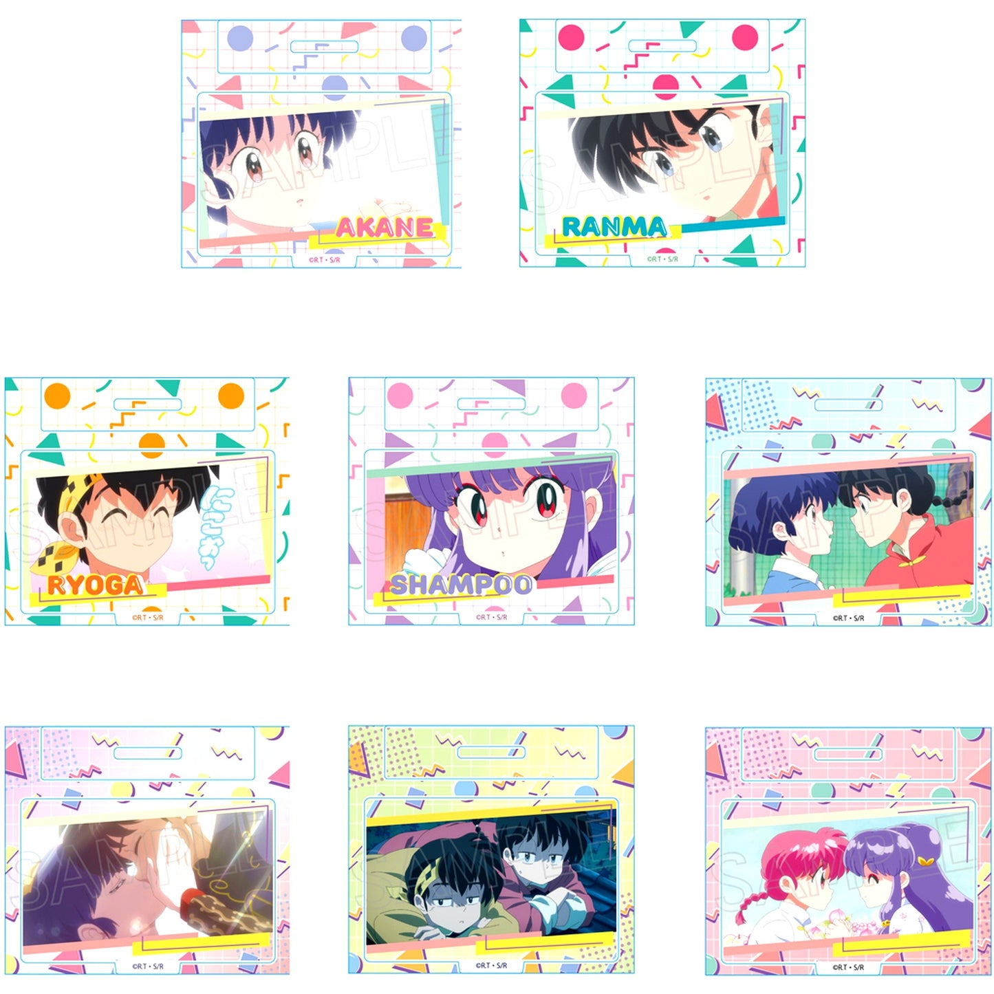 Set of 8 Mini Acrylic Stand Ranma 1/2 [USED]