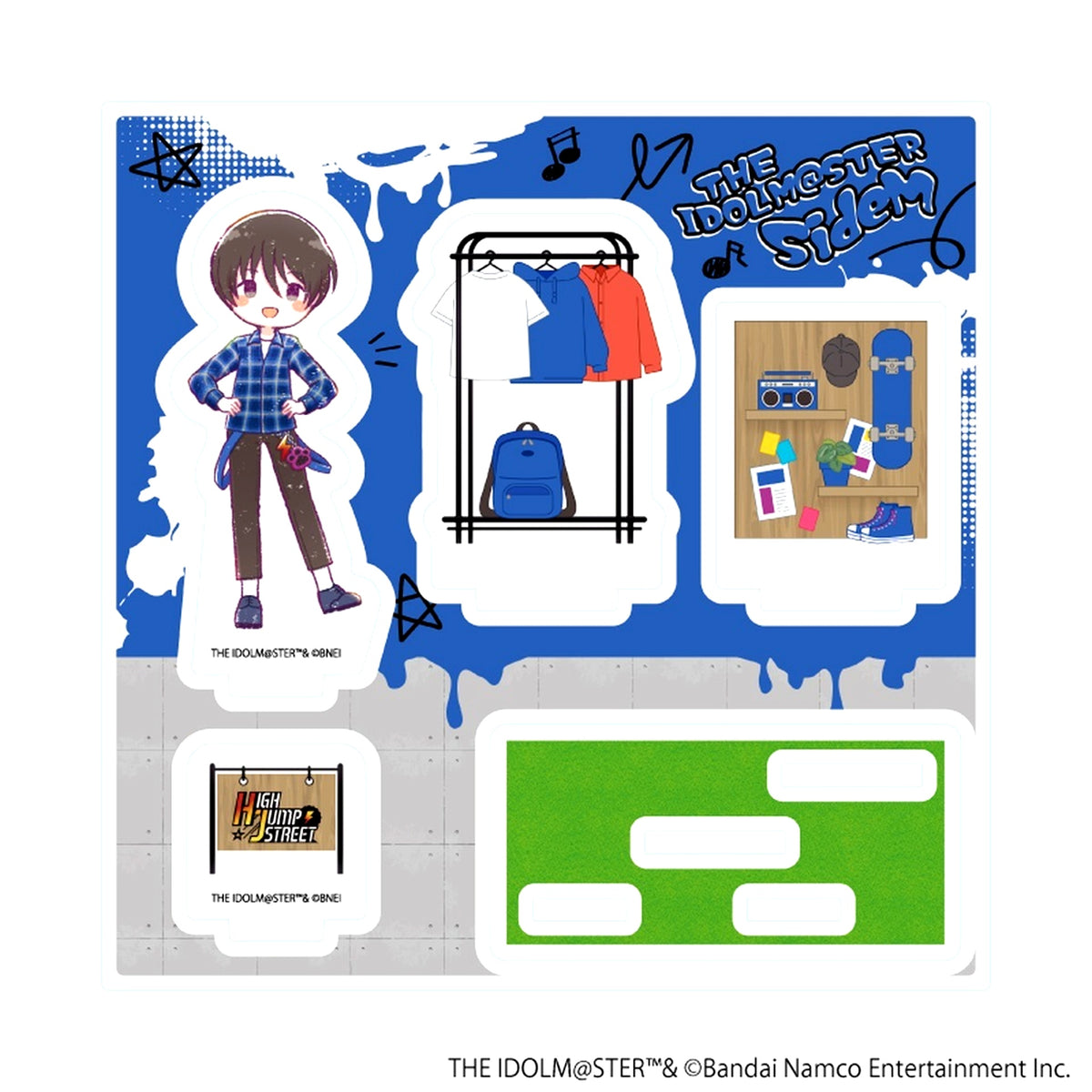 Jun Fuyumi 02 GraffArt Illustration Acrylic Stand Plate Idolmaster SideM HIGH JUMP STREET SPECIAL POPUP in baseyard tokyo Harajuku Naname Store [USED]