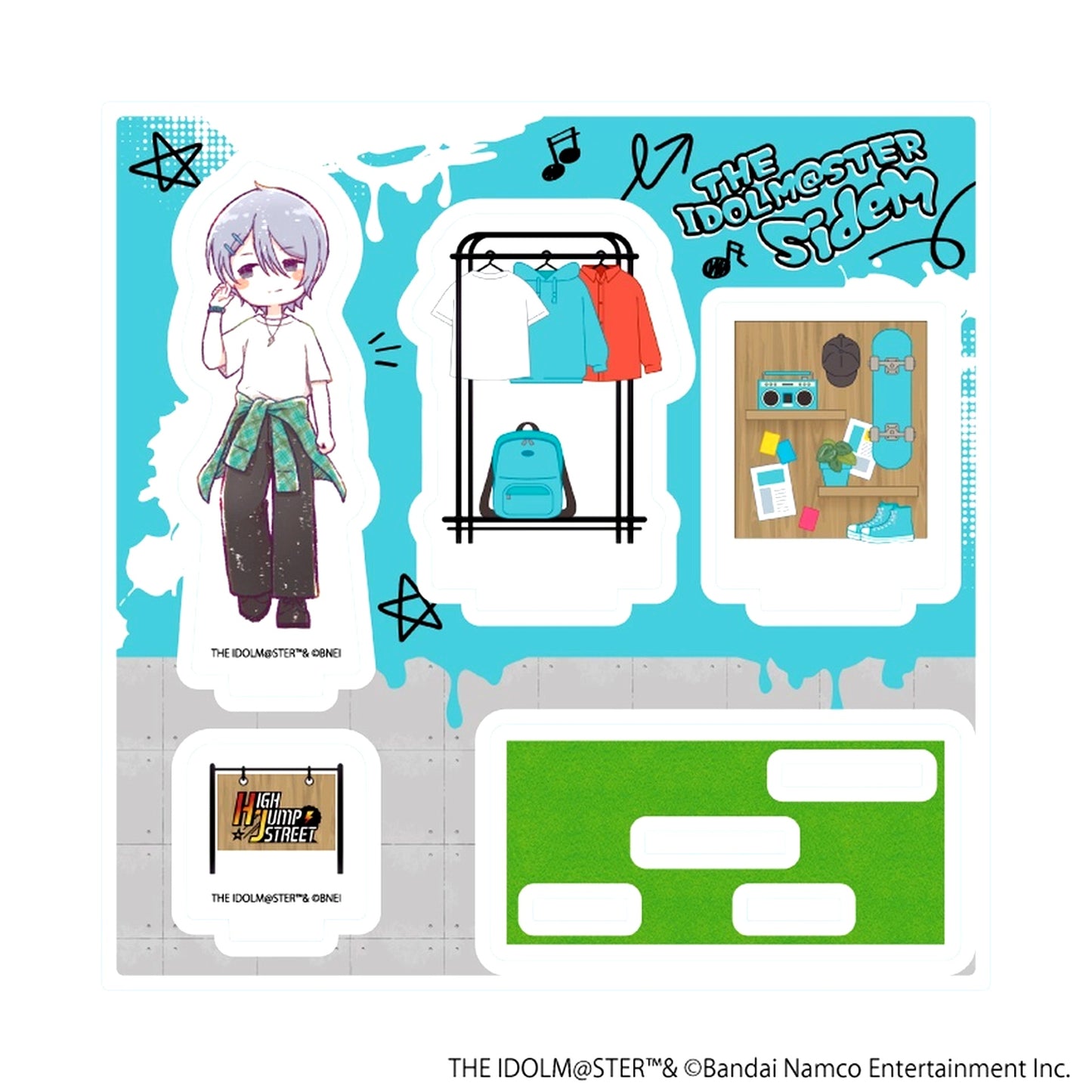 Natsuki Sakaki 03 GraffArt Illustration Acrylic Stand Plate Idolmaster SideM HIGH JUMP STREET SPECIAL POPUP in baseyard tokyo Harajuku Naname Store [USED]