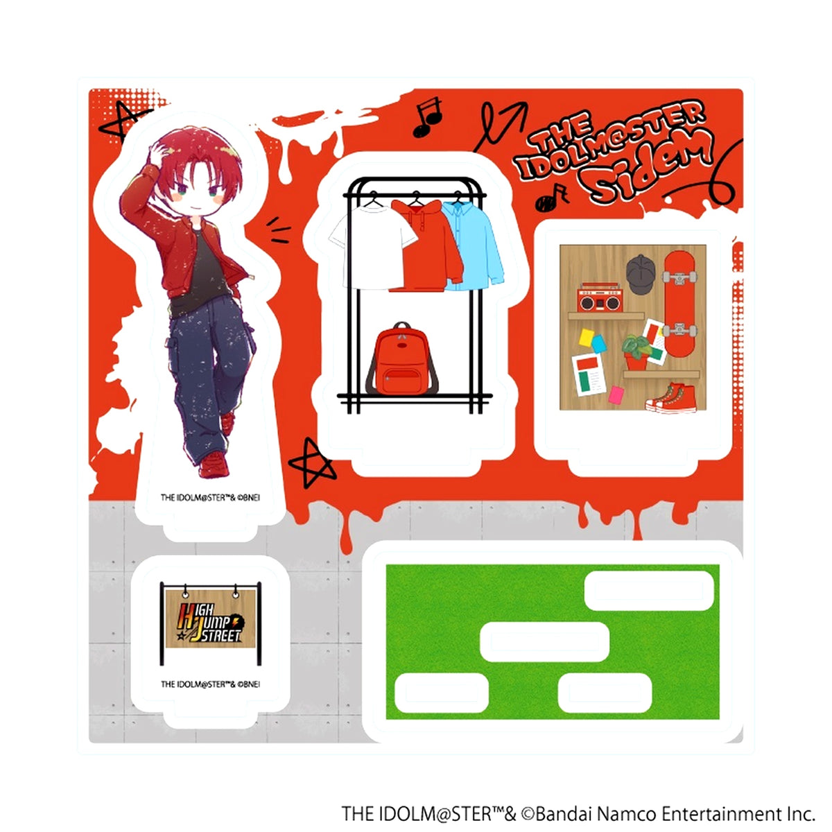 Eishin Mayumi 10 GraffArt Illustration Acrylic Stand Plate Idolmaster SideM HIGH JUMP STREET SPECIAL POPUP in baseyard tokyo Harajuku Naname Store [USED]