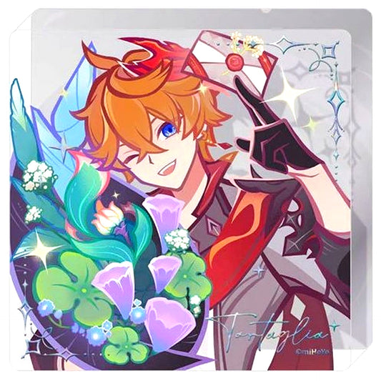 Tartaglia When Listening to the Good News Series Acrylic Block Genshin Impact [USED]