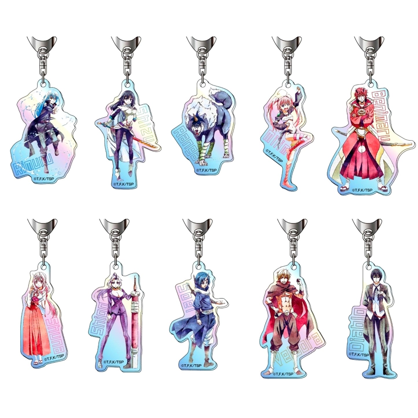 Set of 10 Aurora Acrylic Keychain That Time I Got Reincarnated as a Slime Letacolle [USED]
