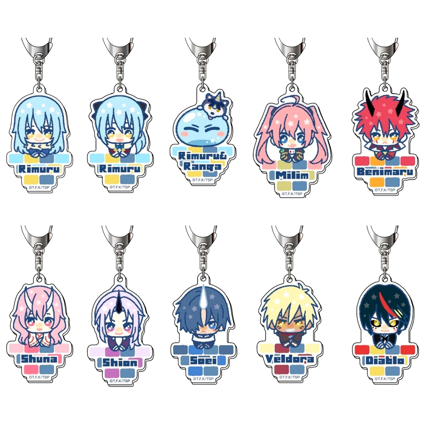 Set of 10 Acrylic Keychain That Time I Got Reincarnated as a Slime Piccorees [USED]